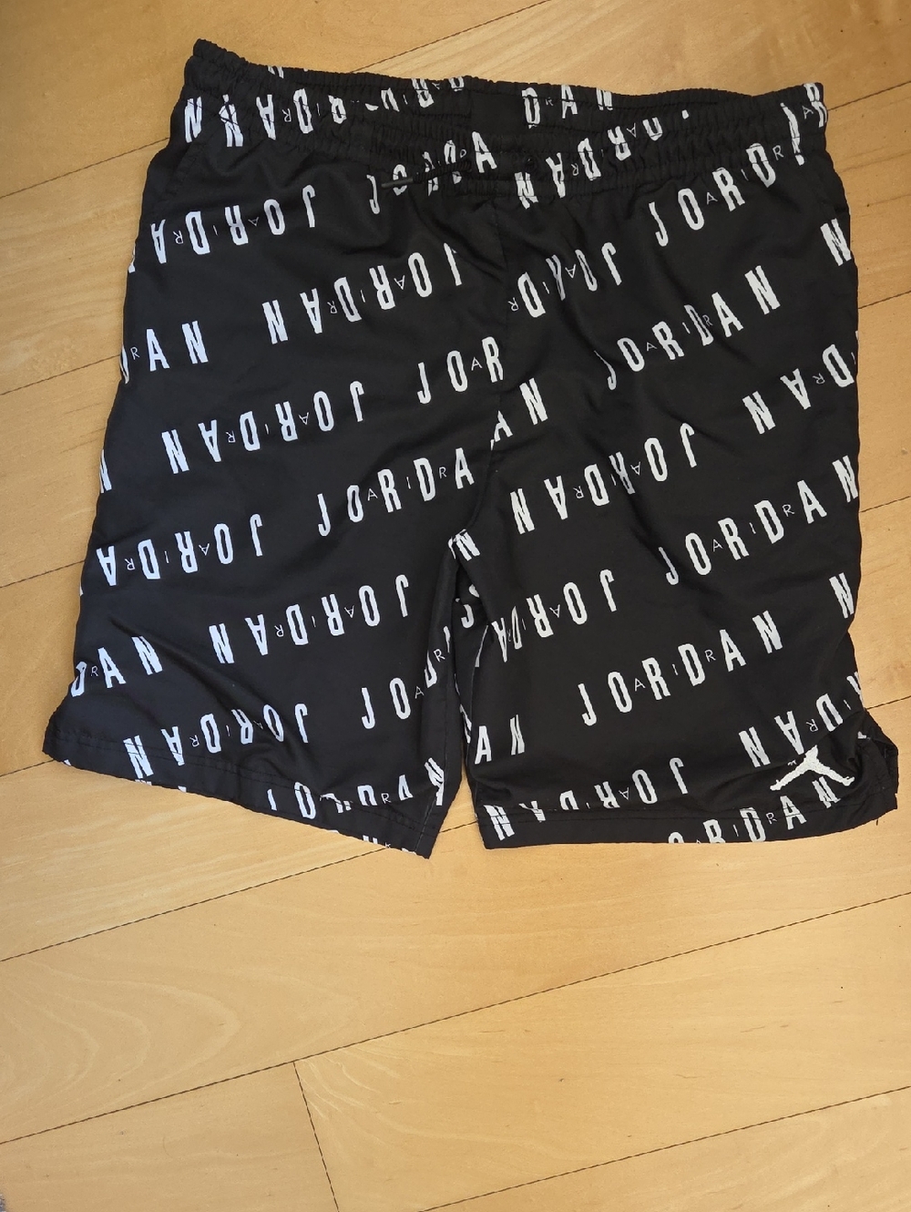 Boys XL Jordan Black And White Logo Swim Trunks Shorts